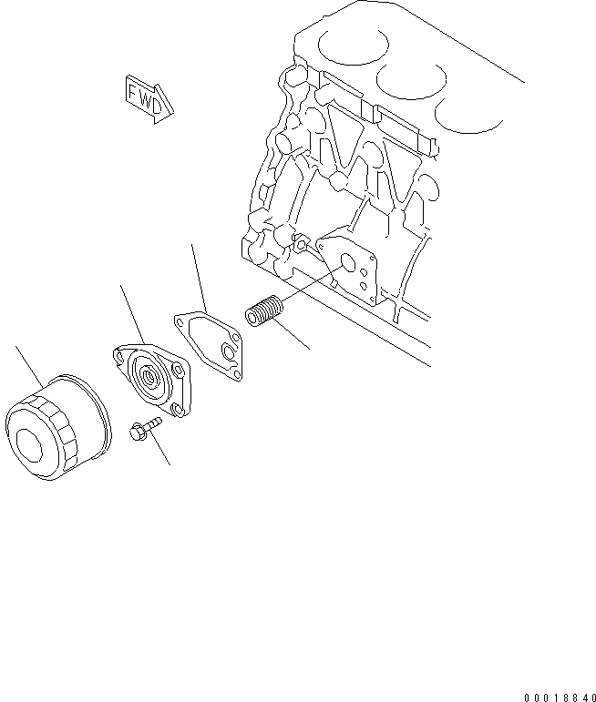 Komatsu parts book diagram for 3D82AE-5P-CB S/N 00246-UP: OIL FILTER