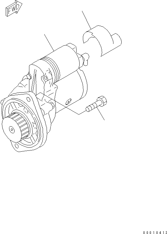 Komatsu parts book diagram for 3D82AE-5P-CB S/N 00246-UP: STARTING MOTOR AND MOUNTING
