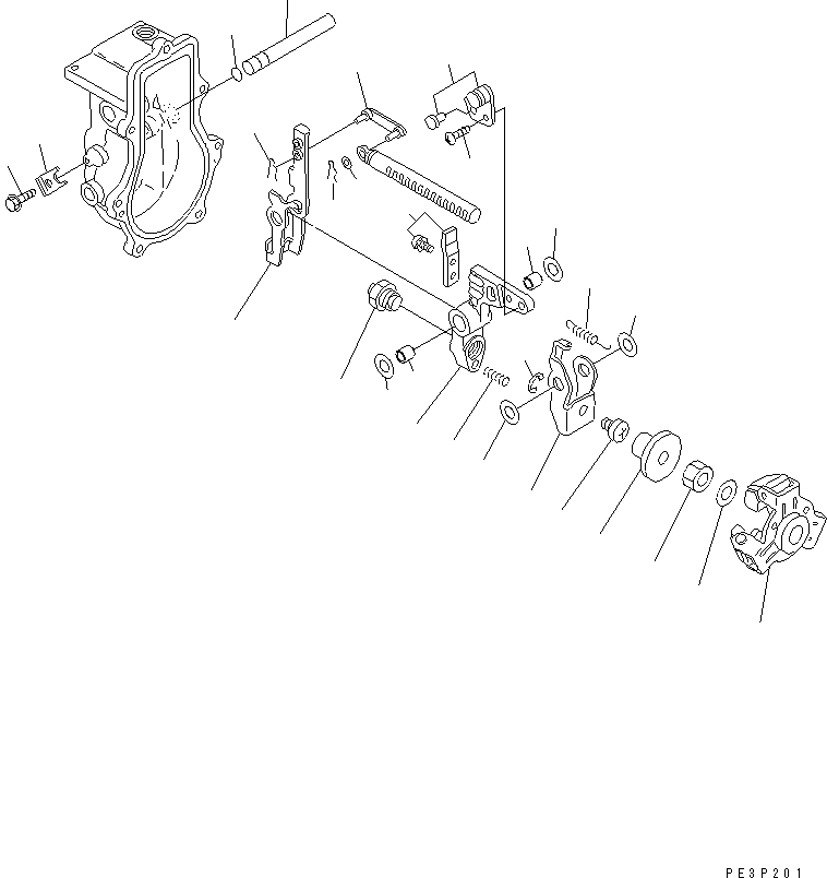 Komatsu parts book diagram for 3D82E-3A S/N 00101-UP: FUEL INJECTION PUMP (GOVERNOR) (2/2)
