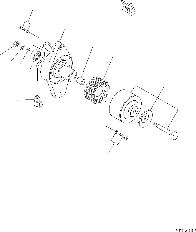 Komatsu parts book diagram for 3D82E-3A S/N 00101-UP: ALTERNATOR (20A)