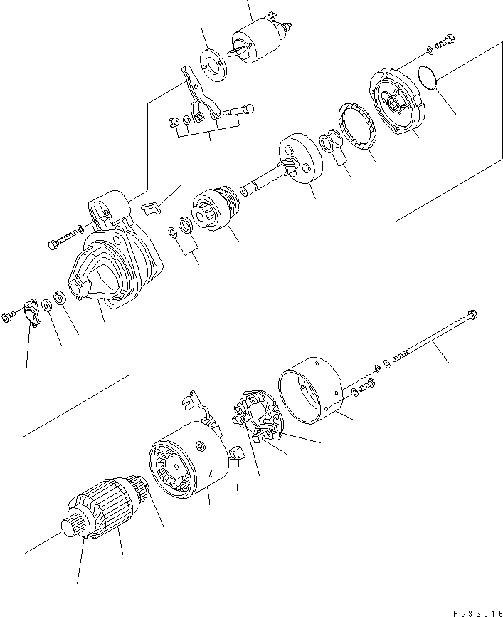Komatsu parts book diagram for 3D84-1A S/N 01001-UP: STARTING MOTOR