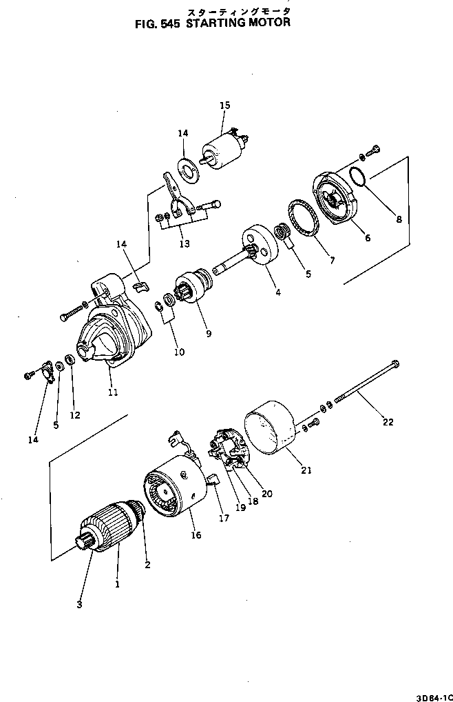 Engines Komatsu / 3D84-1C S/N 01001-UP(3d84-1cr) / STARTING MOTOR(150060 : 545)