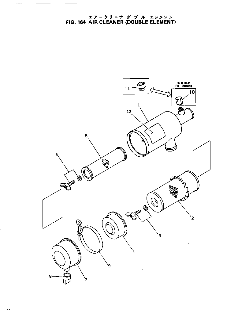 Engines Komatsu / 3D84-1D S/N 01001-UP(3d84-1dr) / AIR CLEANER (DOWBLE ELEMENT TYPE)(030080 : 164)