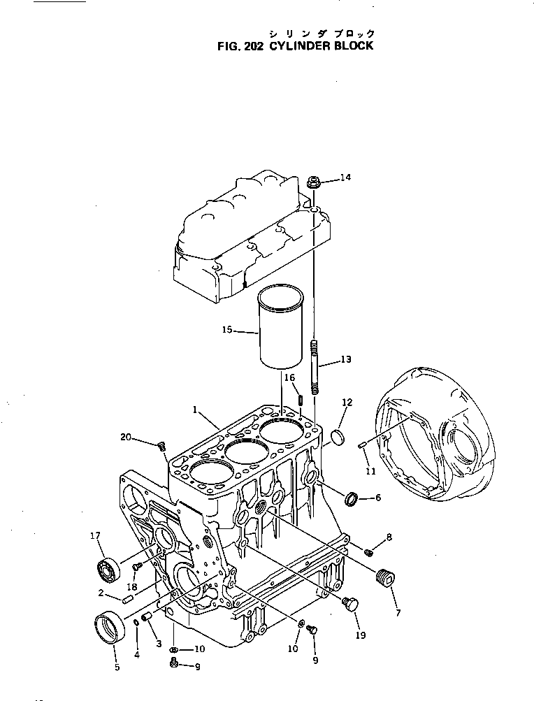 Engines Komatsu / 3D84-1D S/N 01001-UP(3d84-1dr) / CYLINDER BLOCK(060010 : 202)
