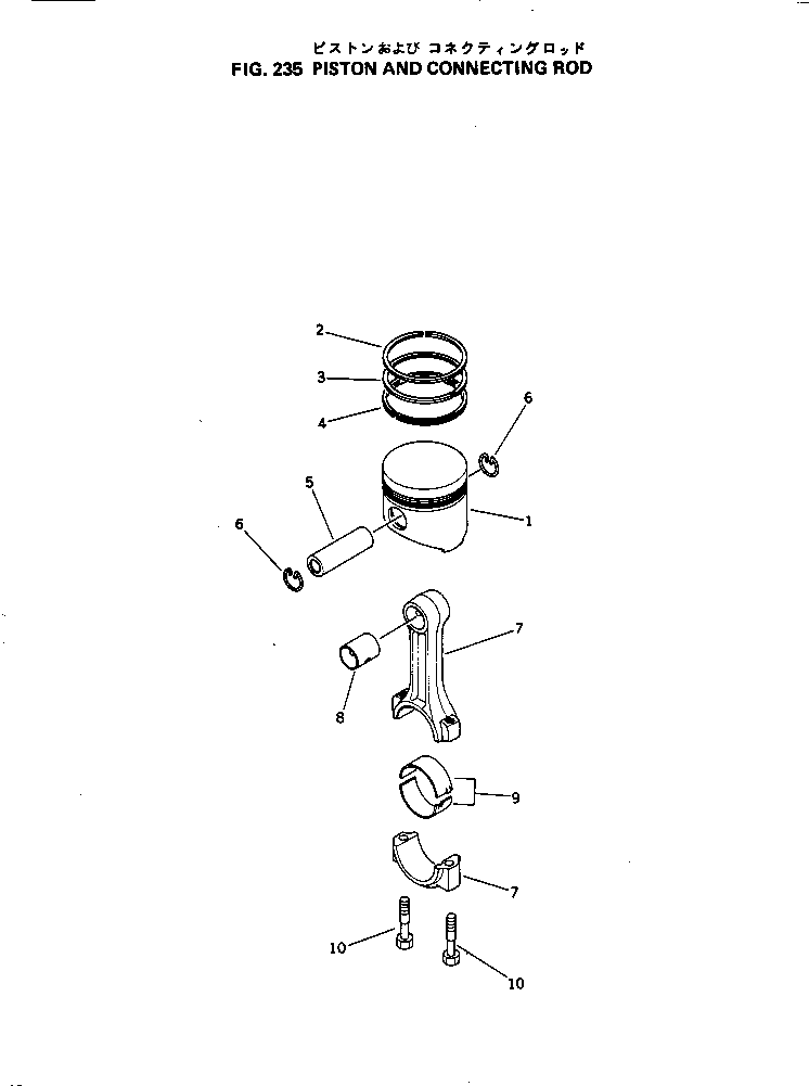 Engines Komatsu / 3D84-1D S/N 01001-UP(3d84-1dr) / PISTON AND CONNECTIONG ROD(060070 : 235)