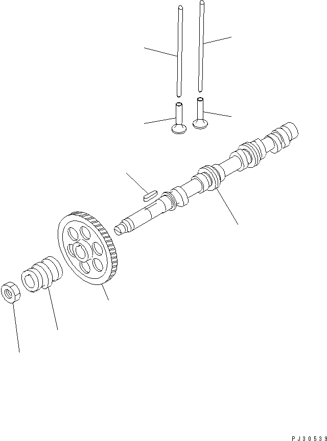 Komatsu parts book diagram for 3D84-1F S/N 13021-UP: CAMSHAFT AND TAPPET