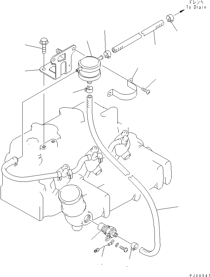 Komatsu parts book diagram for 3D84-1F S/N 13021-UP: THERMOSTART AND CONNECTION