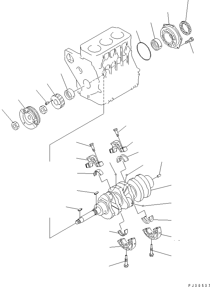 Engines Komatsu / 3D84-1J S/N 18873-UP(3d84-1jr) / CRANKSHAFT(060050 : 0231)