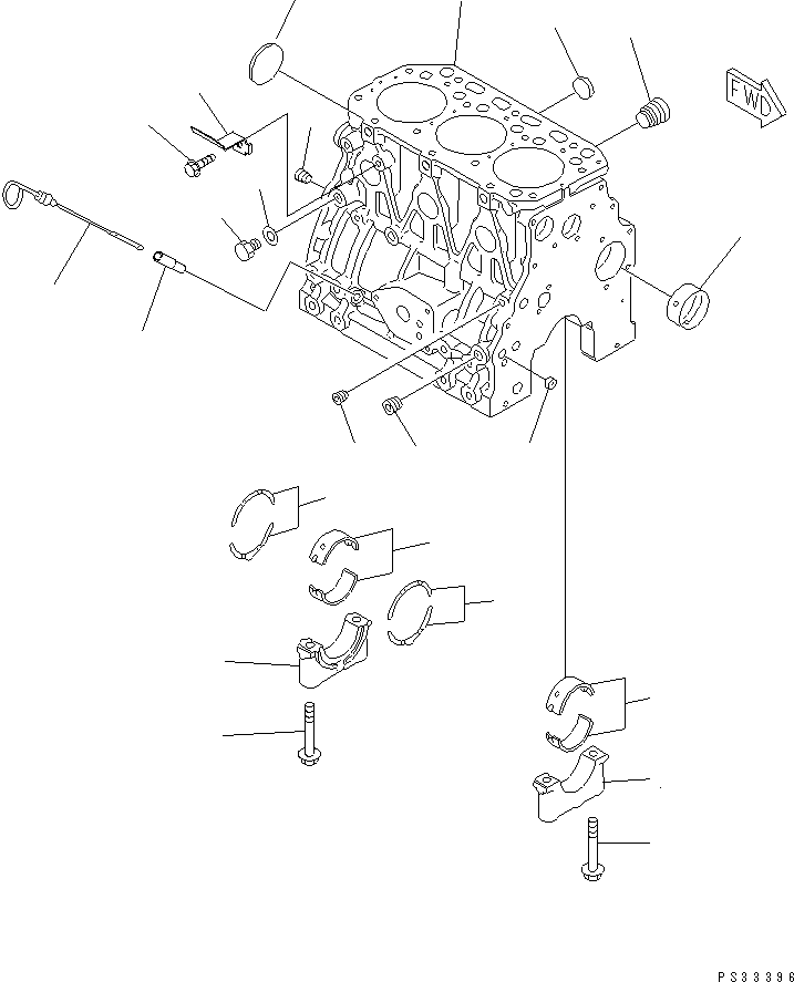 Engines Komatsu / 3D84E-3B S/N 00292-UP(3d84e-0c) / CYLINDER BLOCK(#00289-)(060010 : 0203)
