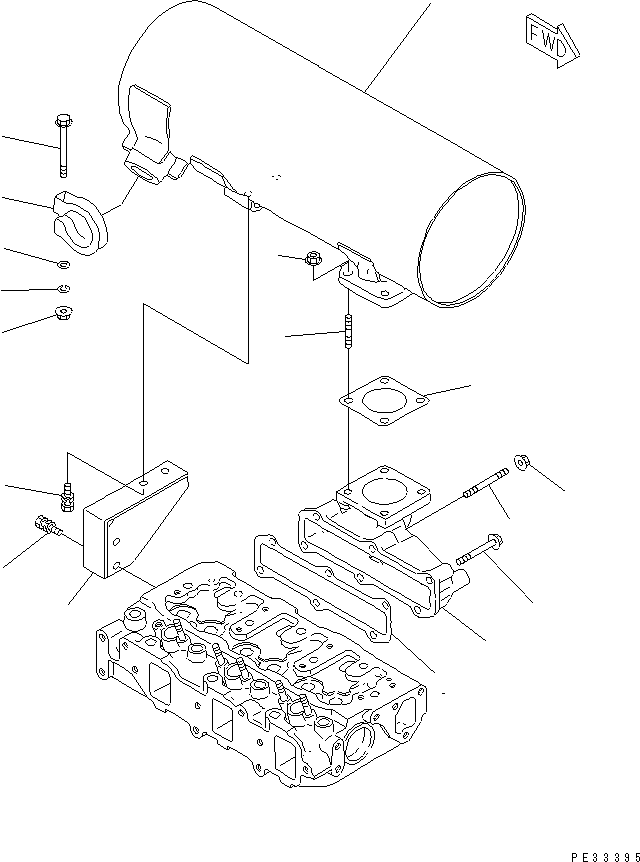 Engines Komatsu / 3D84E-3B S/N 00292-UP(3d84e-0r) / EXHAUST MANIFOLD AND MUFFLER(#00289-)(030060 : 0152)
