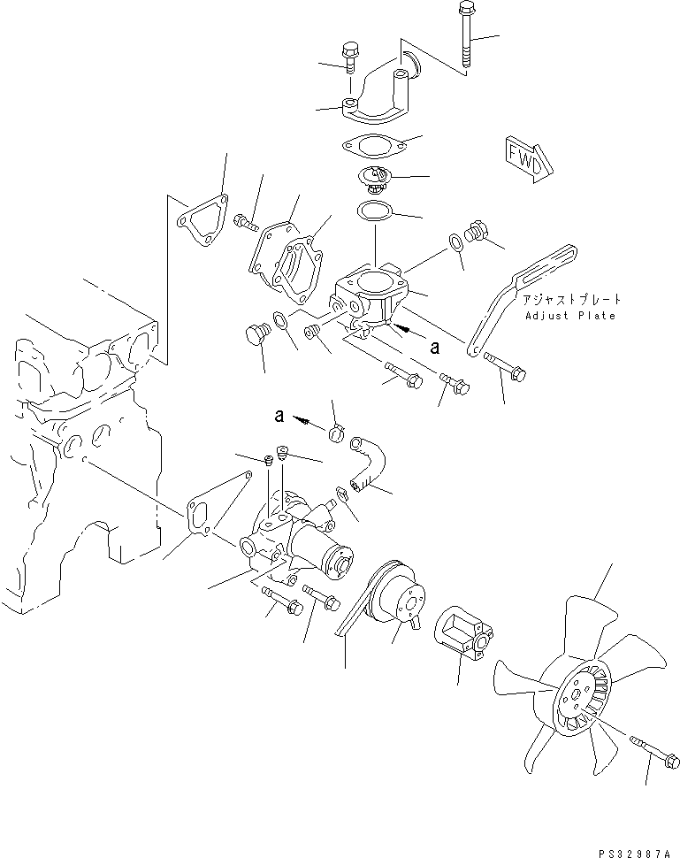 Engines Komatsu / 3D84E-3B S/N 00292-UP(3d84e-0r) / WATER PUMP AND COOLING FAN(#00289-)(150010 : 0505)
