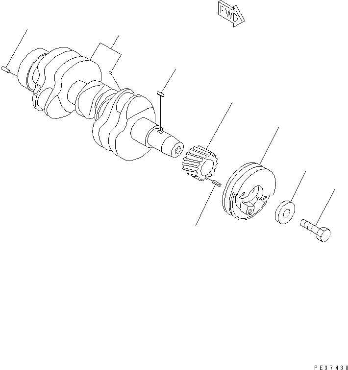 Engines Komatsu / 3D84E-3E S/N 03098-UP(3d84e-7r) / CRANKSHAFT(060050 : 0231)