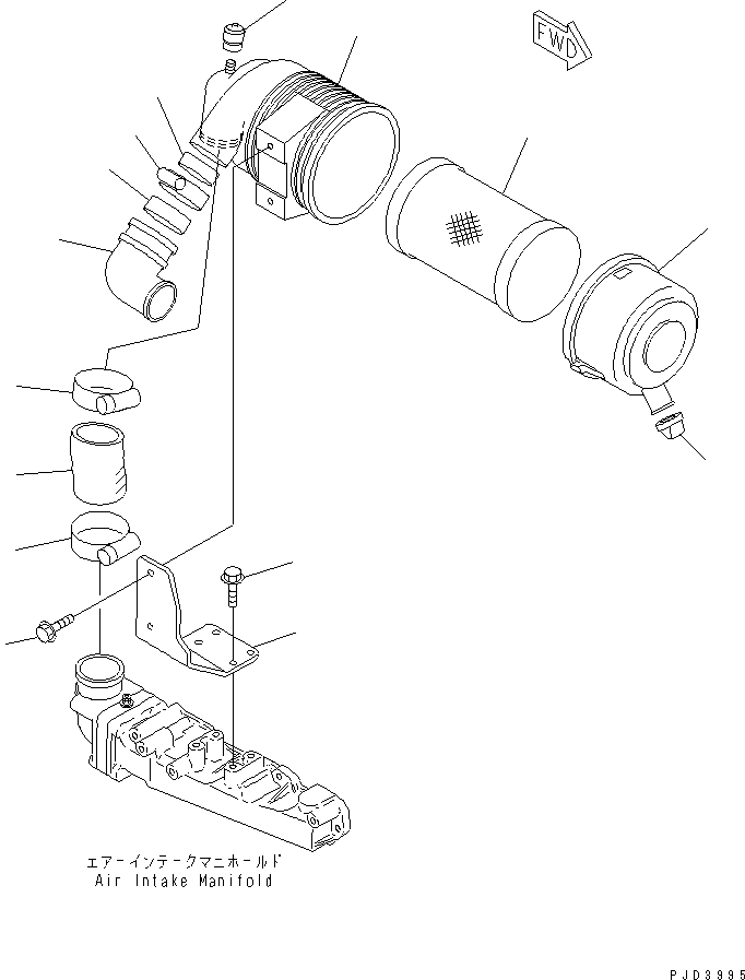 Engines Komatsu / 3D84E-3LN S/N 05993-UP(3d84e-8c) / AIR CLEANER AND MOUNTING(#20614-)(030060 : A1410-A0A5)