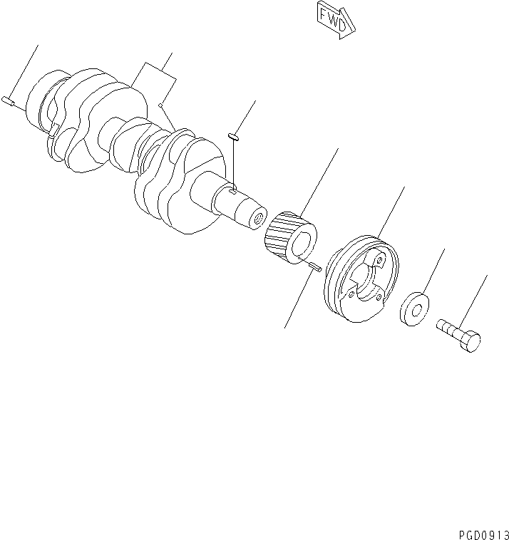 Engines Komatsu / 3D84E-3LN S/N 05993-UP(3d84e-8c) / CRANKSHAFT(#39676-)(030150 : A2310-A0A4)