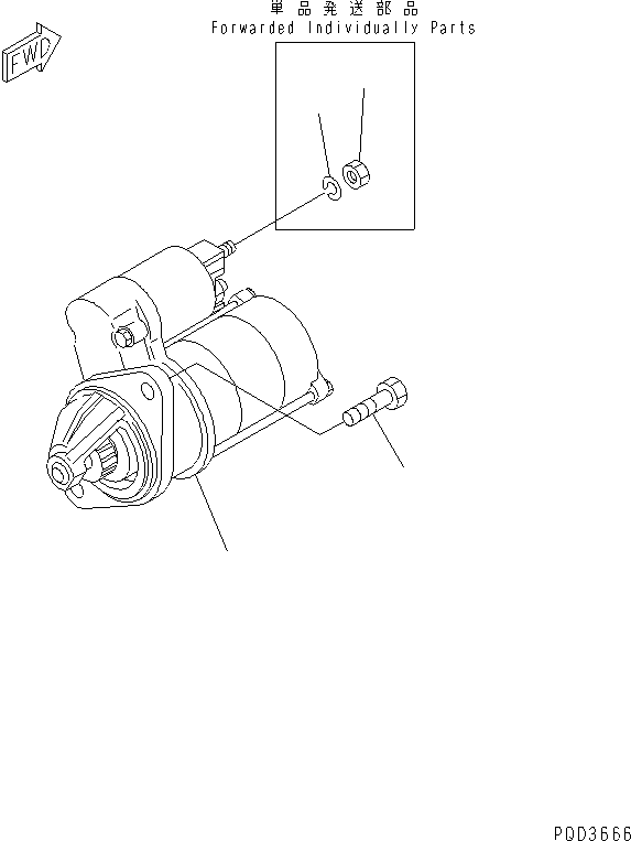 Engines Komatsu / 3D84E-3LN S/N 05993-UP(3d84e-8c) / STARTING MOTOR AND MOUNTING (1.2KW)(#21072-)(030320 : A6210-A0A5)