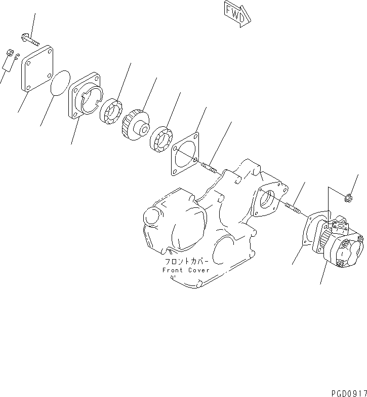 Engines Komatsu / 3D84E-3Q S/N 05993-UP(3d84e-ar) / P.P.C. PUMP AND MOINTING(#32067-)(030190 : A2610-A0A4)
