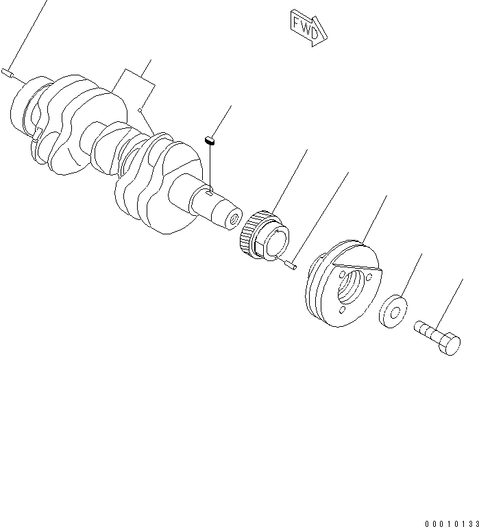 Komatsu parts book diagram for 3D84E-5X-AB S/N 00101-UP: CRANKSHAFT