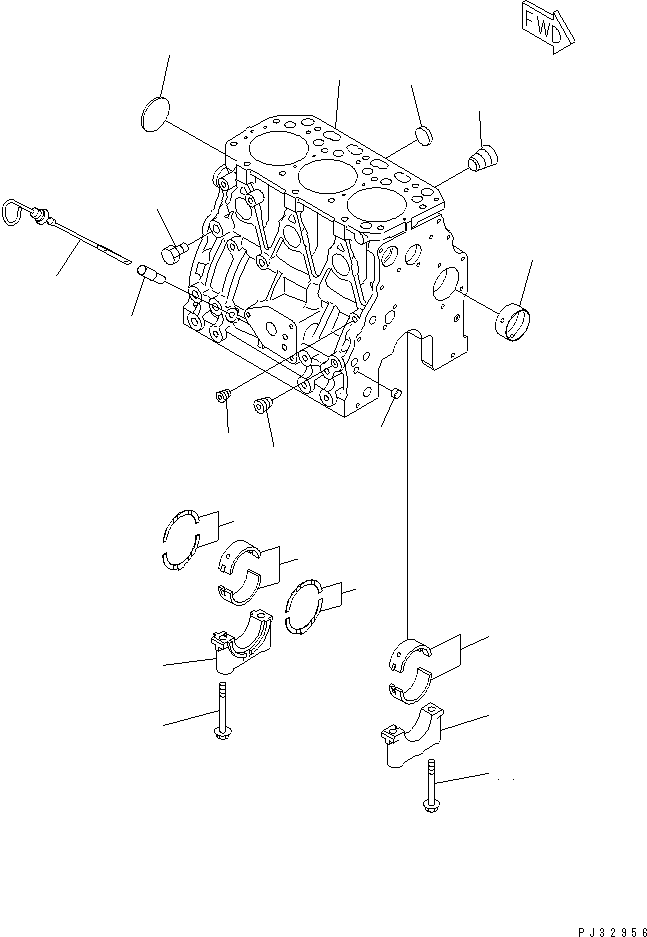 Engines Komatsu / 3D84N-2H S/N 03157-UP(3d84n-0c) / CYLINDER BLOCK(060010 : 0201)