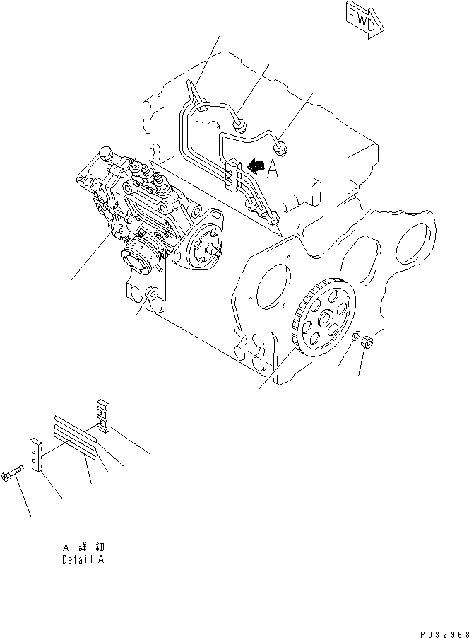 Engines Komatsu / 3D84N-2FA S/N 17493-UP(3d84n-2c) / FUEL INJECTION PUMP AND PIPING(120010 : 0401)