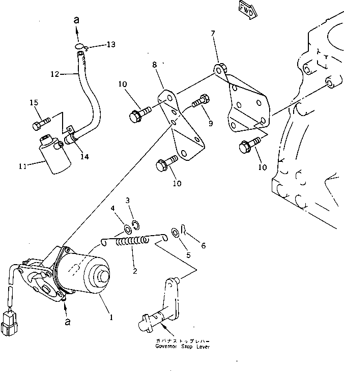 Engines Komatsu / 3D84N-2FA S/N 17493-UP(3d84n-2c) / ENGINE STOP MOTOR AND MOUNTING(120020 : 0405)