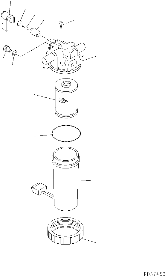Komatsu parts book diagram for 3D84N-2AA S/N 3845-UP: WATER SEPARATOR