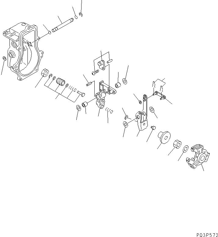 Komatsu parts book diagram for 3D84N-2AA S/N 3845-UP: FUEL INJECTION PUMP (GOVERNOR) (2/2)
