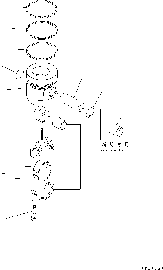 Engines Komatsu / 3D84N-2B S/N 26135-UP(3d84n-6r) / PISTON AND CONNECTING ROD(060060 : 0235)