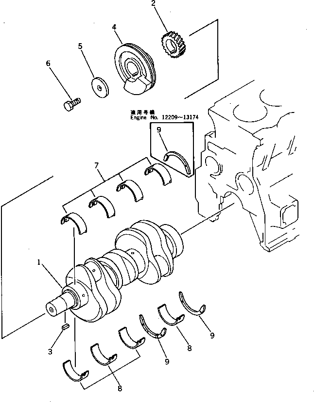 Engines Komatsu / 3D95S-W-1D S/N 12209-UP(3d95s-0r) / CRANKSHAFT(060070 : 0231)