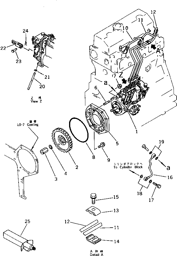 Engines Komatsu / 3D95S-W-1D S/N 12209-UP(3d95s-0r) / FUEL INJECTION PUMP AND PIPING(120010 : 0401)