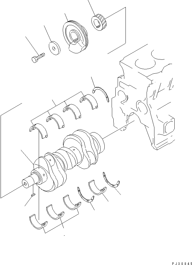 Komatsu parts book diagram for 3D95S-W-1B S/N 10001-UP: CRANKSHAFT