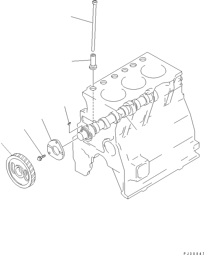 Komatsu parts book diagram for 3D95S-W-1B S/N 10001-UP: CAMSHAFT AND TAPPET