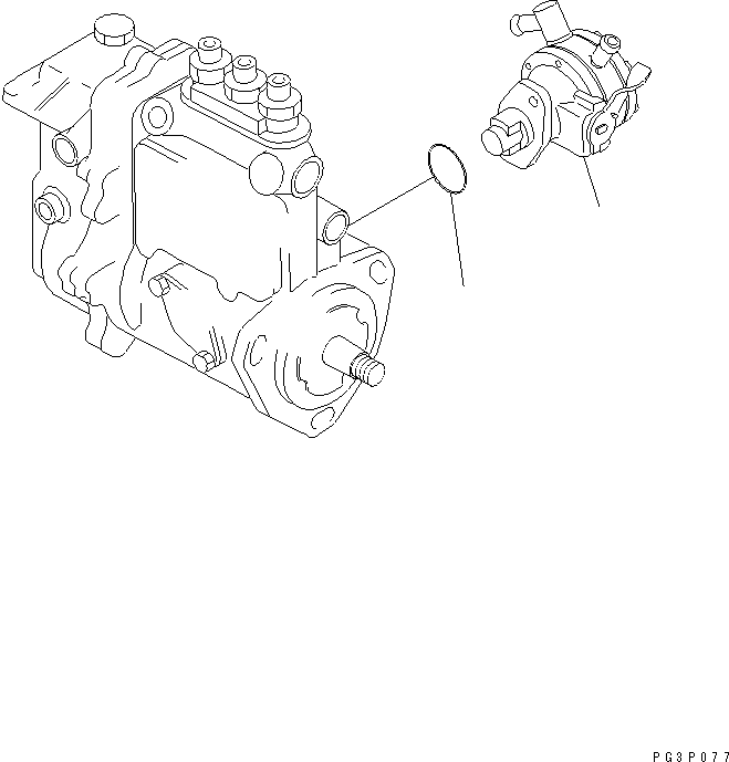 Komatsu parts book diagram for 3D95S-W-1B S/N 10001-UP: FEED PUMP