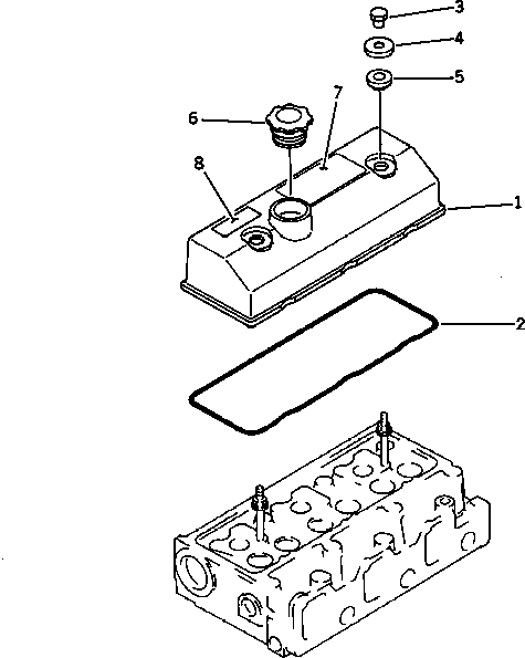 Engines Komatsu / 3D95S-W-1B S/N 10001-UP(3d95s-2r) / CYLINDER HEAD COVER(030030 : 0115)