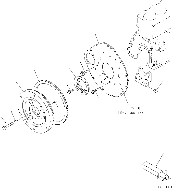 Engines Komatsu / 3D95S-W-1B S/N 10001-UP(3d95s-2r) / FLYWHEEL AND FLYWHEEL HOUSING(060050 : 0221)