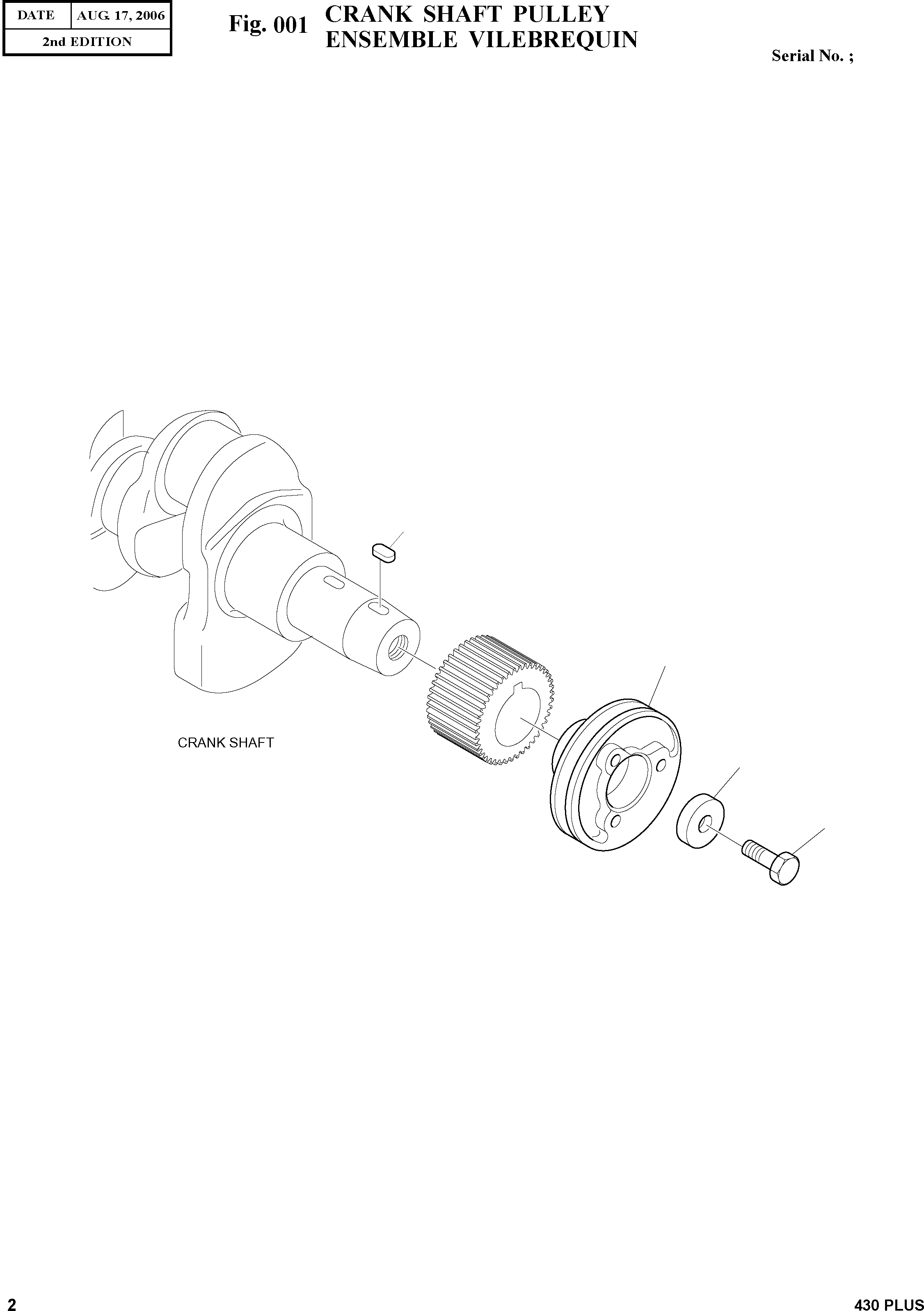 Other: DOOSAN-DAEWOO / 430 PLUS(430PLUS) / CRANK SHAFT PULLEY(001 : 001)
