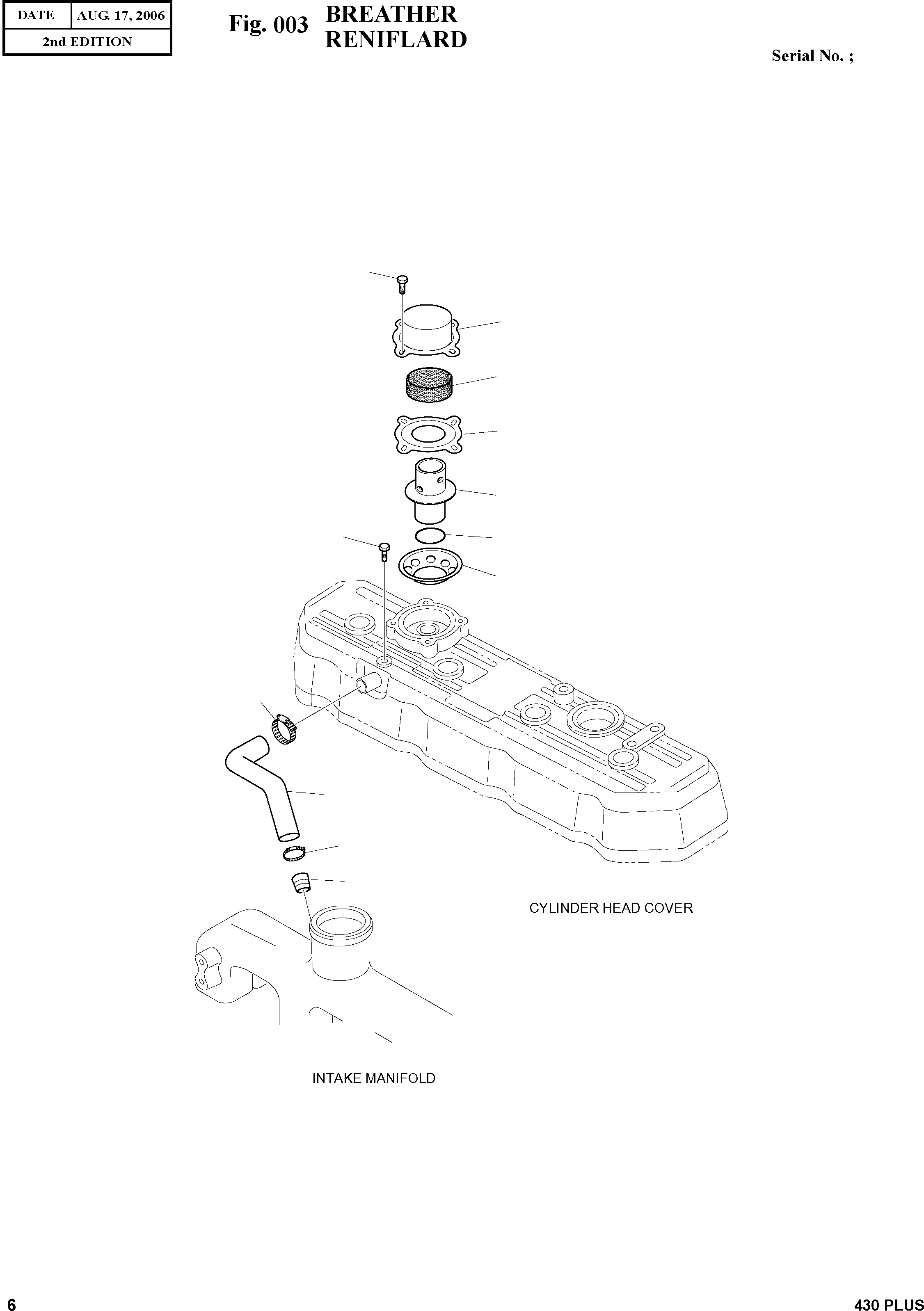 Other: DOOSAN-DAEWOO / 430 PLUS(430PLUS) / BREATHER(003 : 003)