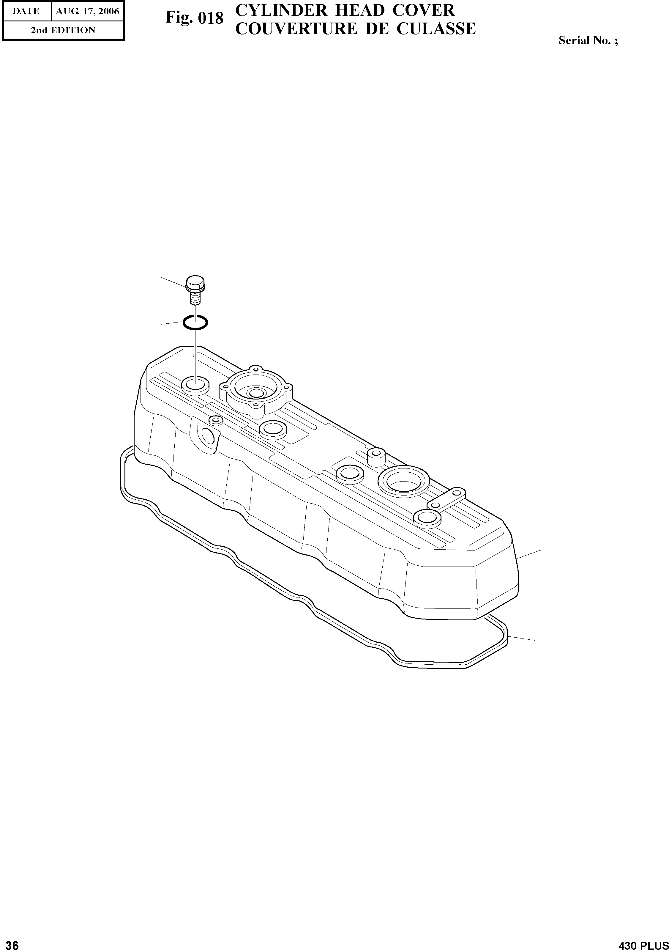 Other: DOOSAN-DAEWOO / 430 PLUS(430PLUS) / CYLINDER HEAD COVER(018 : 018)
