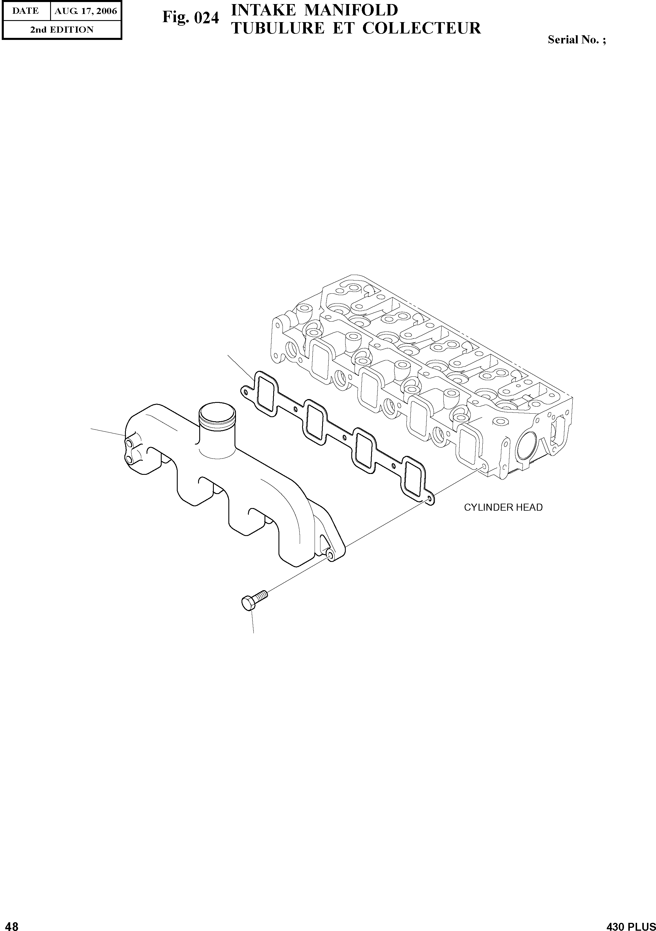 Other: DOOSAN-DAEWOO / 430 PLUS(430PLUS) / INTAKE MANIFOLD(024 : 024)