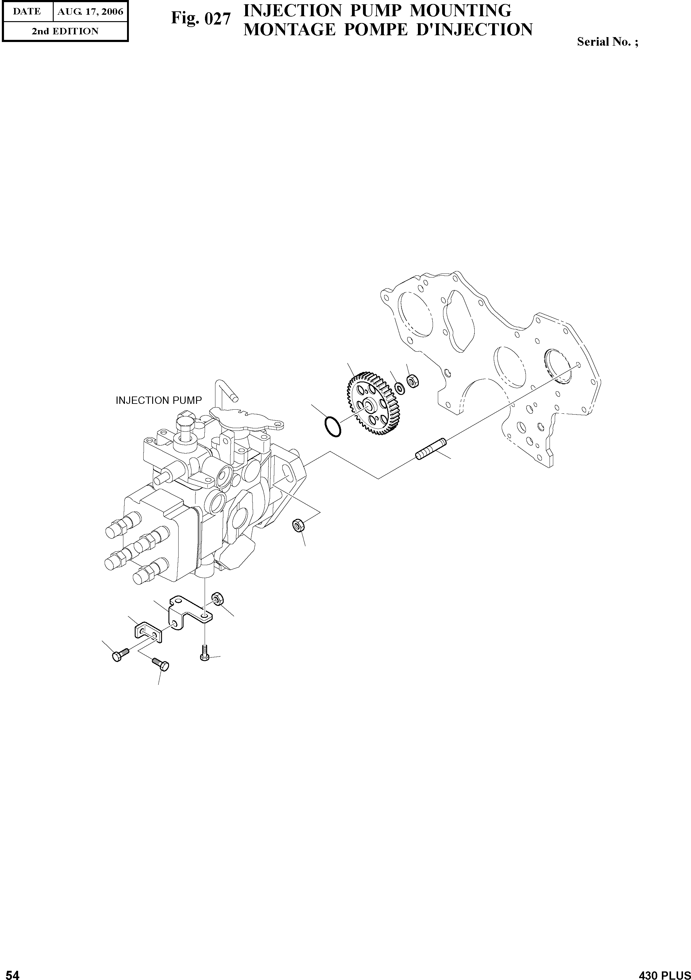 Other: DOOSAN-DAEWOO / 430 PLUS(430PLUS) / INJECTION PUMP MOUNTING(027 : 027)