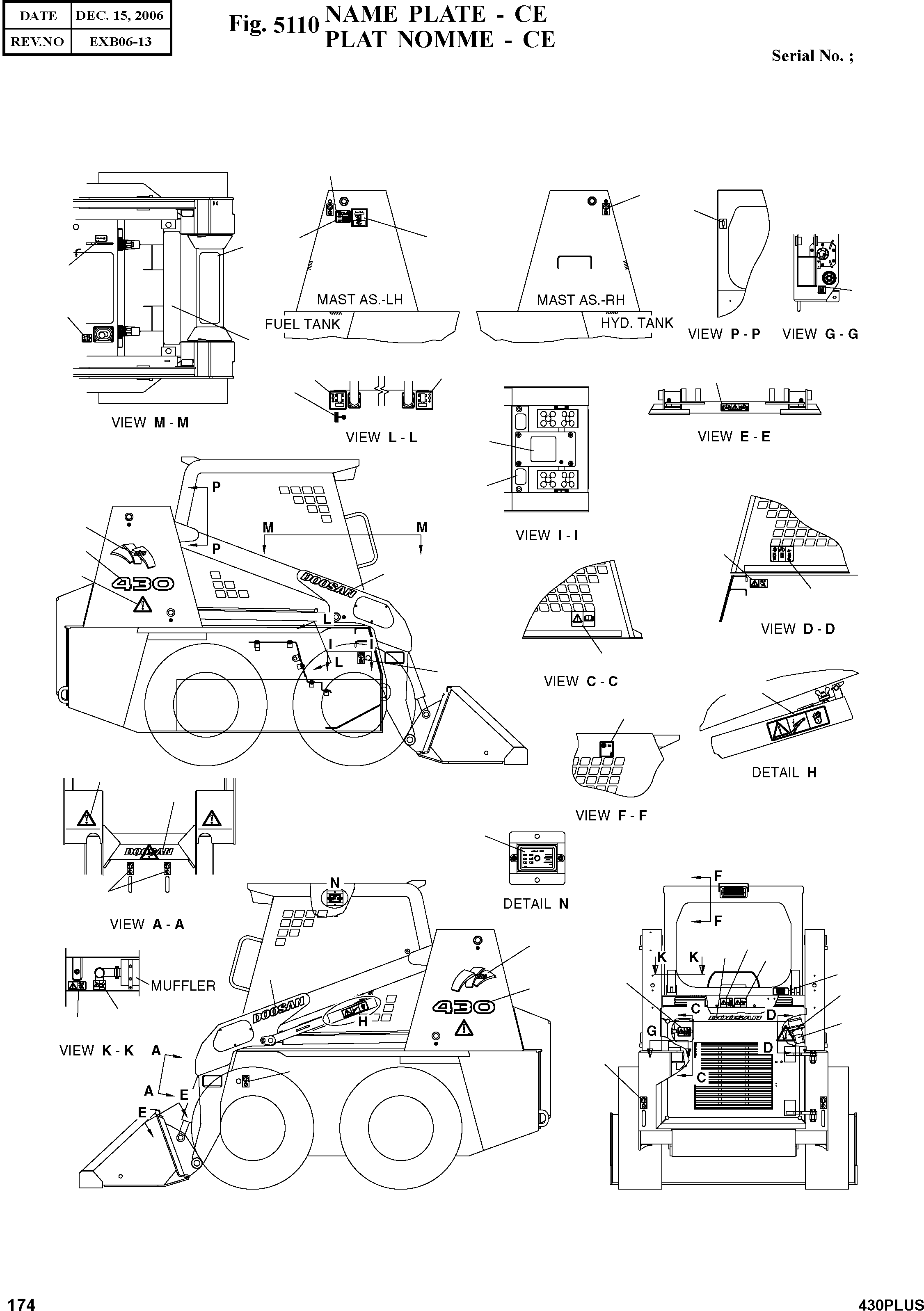 Other: DOOSAN-DAEWOO / 430 PLUS(430PLUS) / NAME PLATE - CE(5110 : 5110)