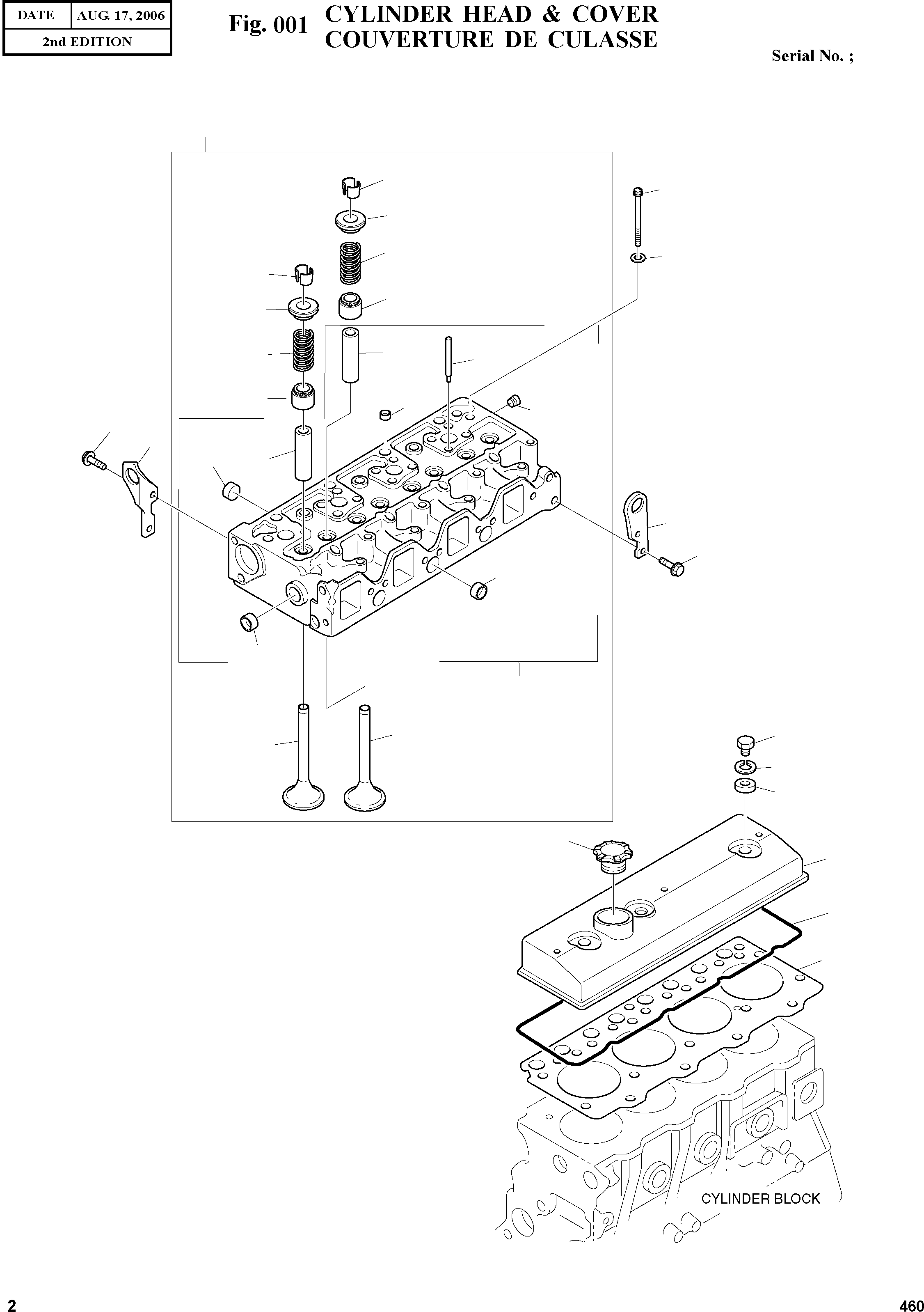Other: DOOSAN-DAEWOO / 460(460) / CYLINDER HEAD & COVER(001 : 001)
