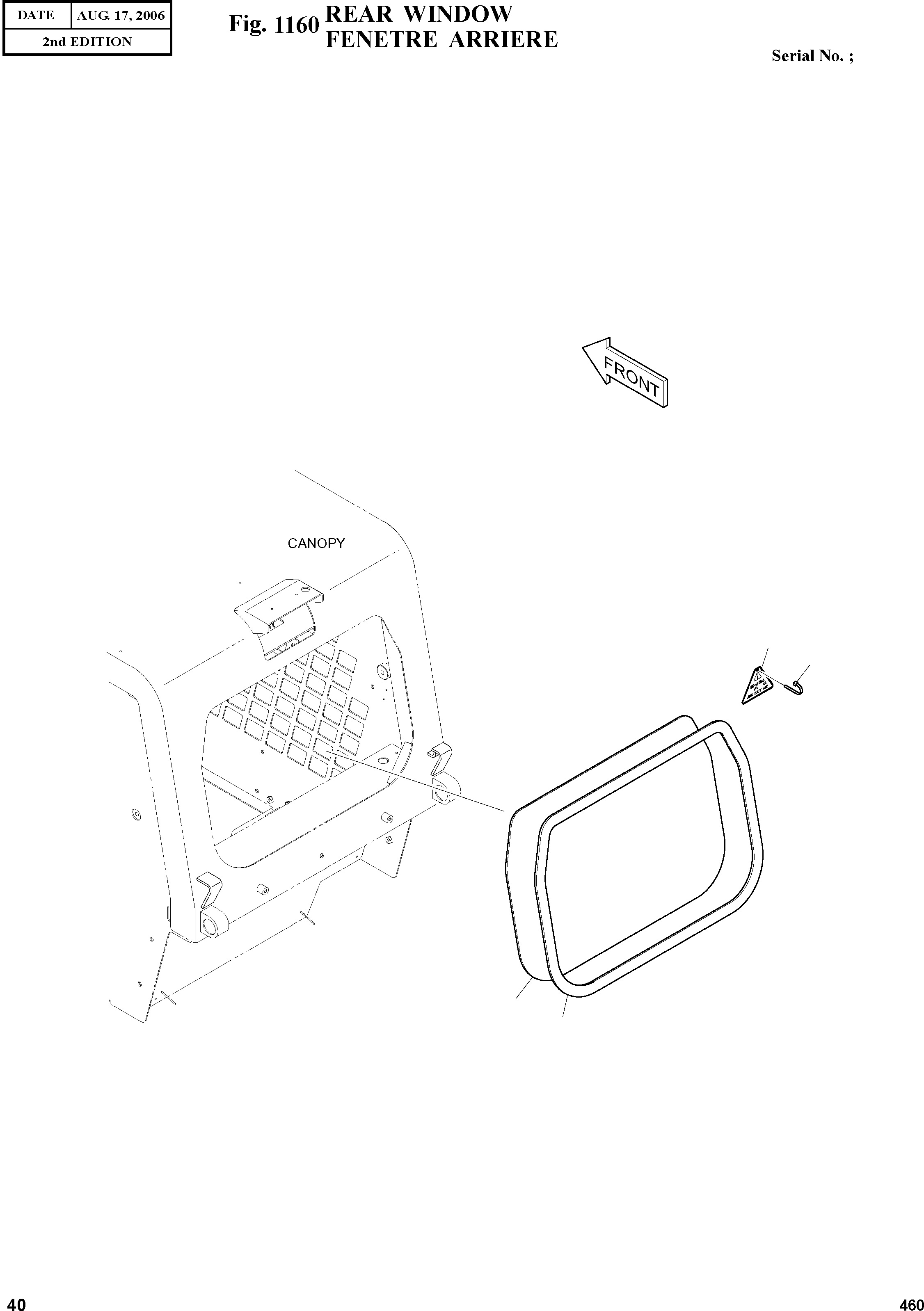 Other: DOOSAN-DAEWOO / 460(460) / REAR WINDOW(1160 : 1160)
