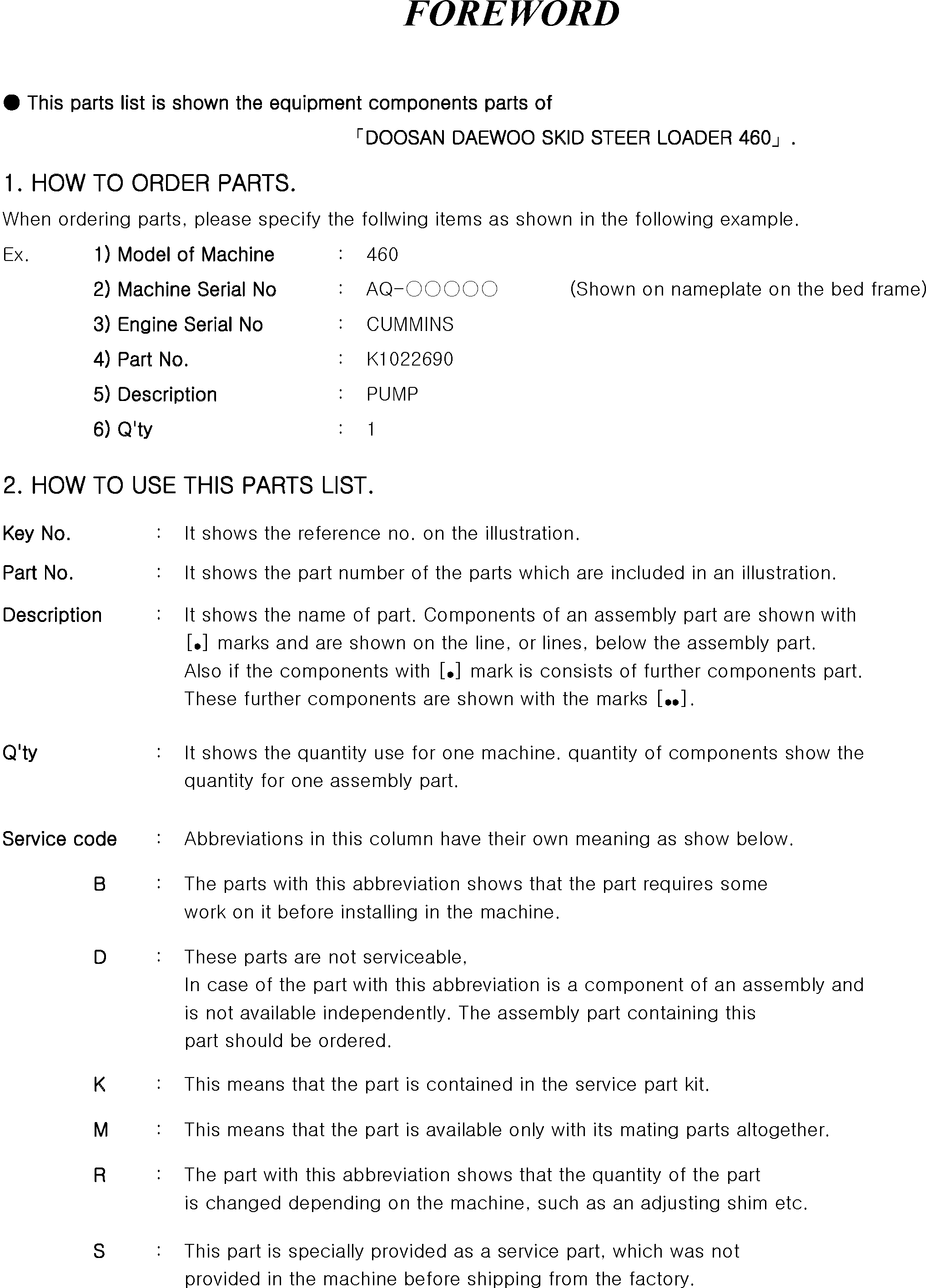 Other: DOOSAN-DAEWOO / 460(460) / FOREWORD(AAA : AAA)