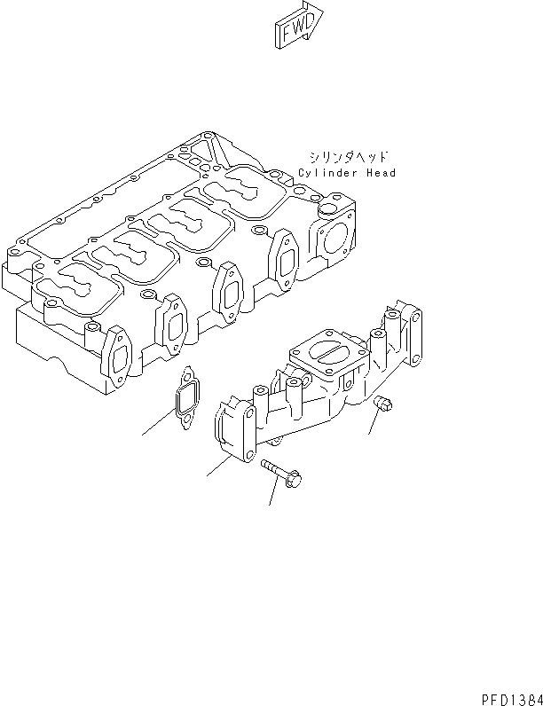 Engines Komatsu / 4D102E-1C S/N 26200282-UP(4d102e0r) / EXHAUST MANIFOLD(030140 : A151P-01A0)