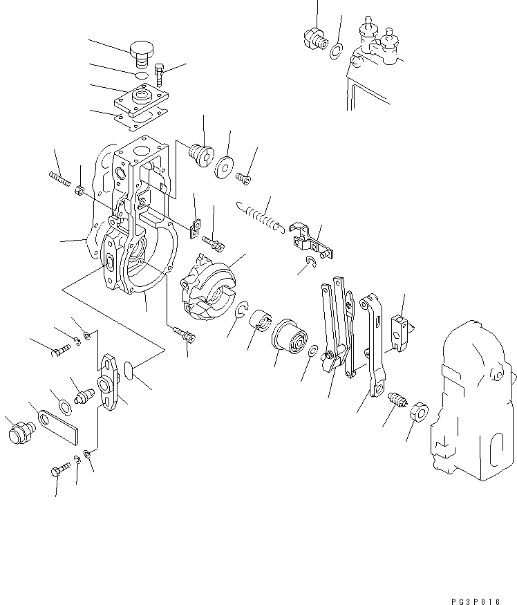 Engines Komatsu / 4D102E-1C S/N 26200282-UP(4d102e0r) / FUEL INJECTION PUMP (GOVERNOR) (1/2) (INNER PARTS)(030640 : A401P-04A0)