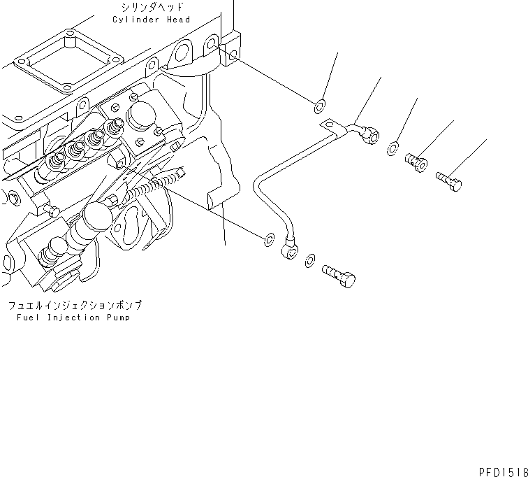 Engines Komatsu / 4D102E-1C S/N 26200282-UP(4d102e0r) / FUEL FILER PIPING(#26200974-)(030760 : A411R-01A1)