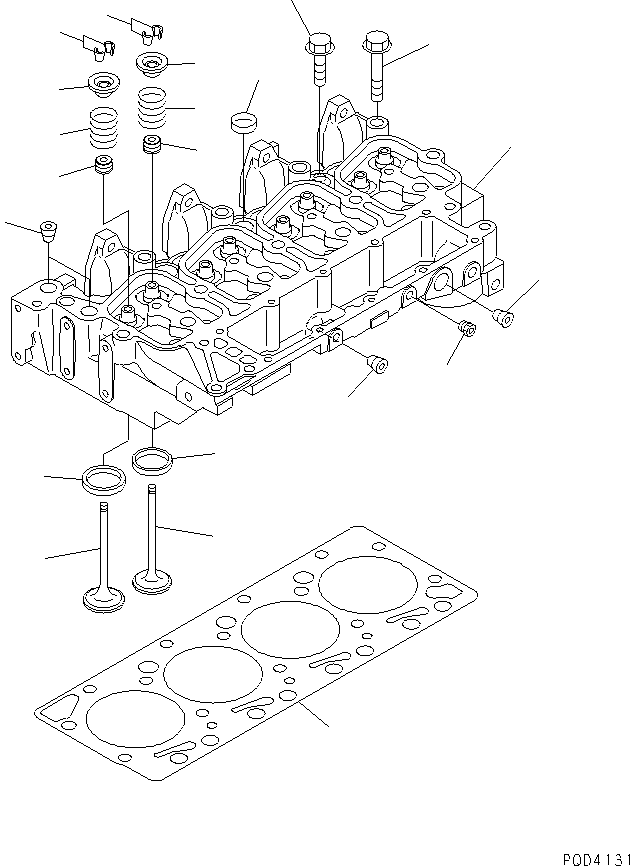 Komatsu parts book diagram for 4D102E-1C-US S/N 26200282-UP: CYLINDER HEAD(#26200282-26237229)