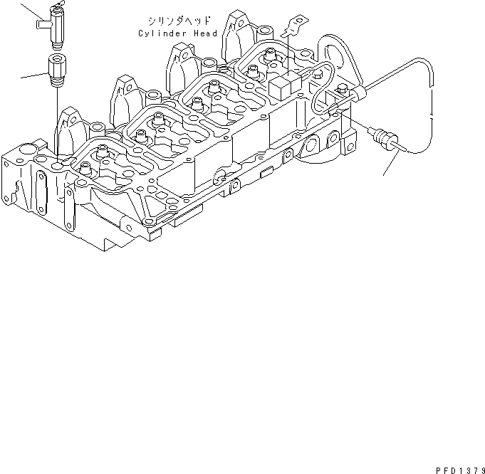 Komatsu parts book diagram for 4D102E-1C-US S/N 26200282-UP: WATER VALVE AND WATER TEMPERATURE SENSOR