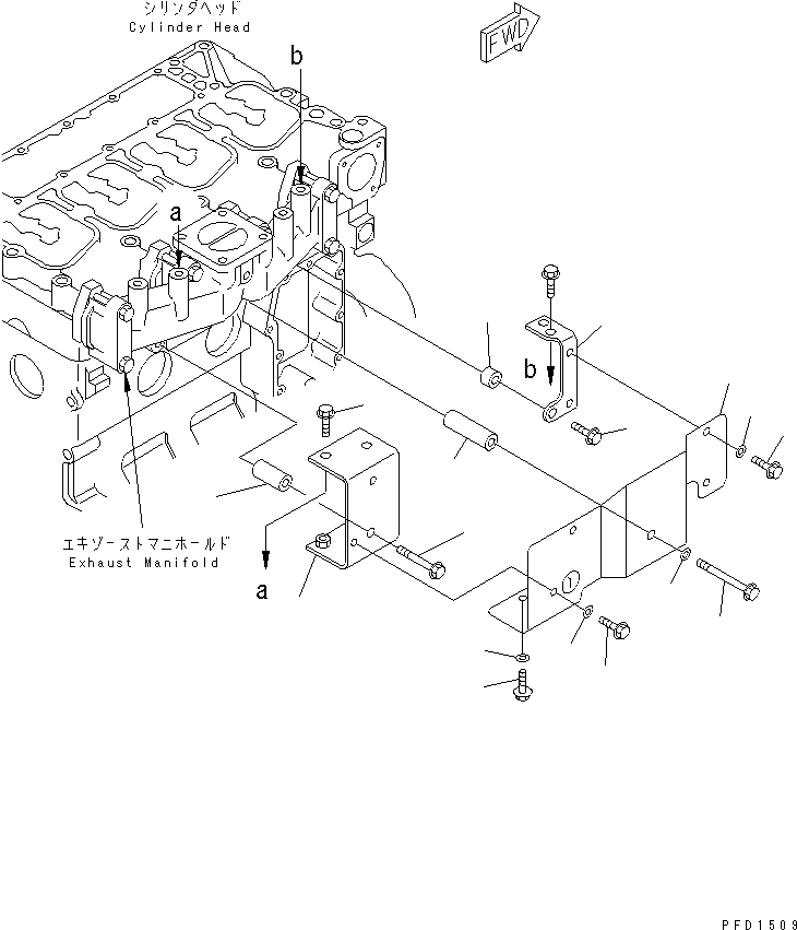 Komatsu parts book diagram for 4D102E-1A S/N 26200282-UP: HEAT SHIELD(#26200974-)