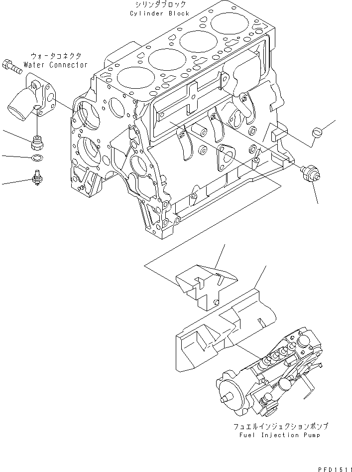 Komatsu parts book diagram for 4D102E-1A S/N 26200282-UP: OIL PRESSURE SWITCH(#26200974-26224124)
